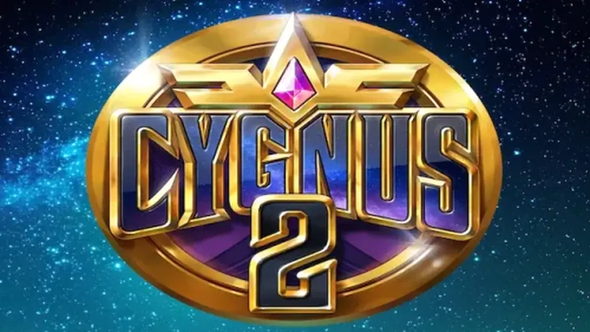 Cygnus 2 slot game interface na may tema ng kalawakan at mga bituin